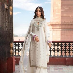 Azure chhiffon embroiderd 3 PC